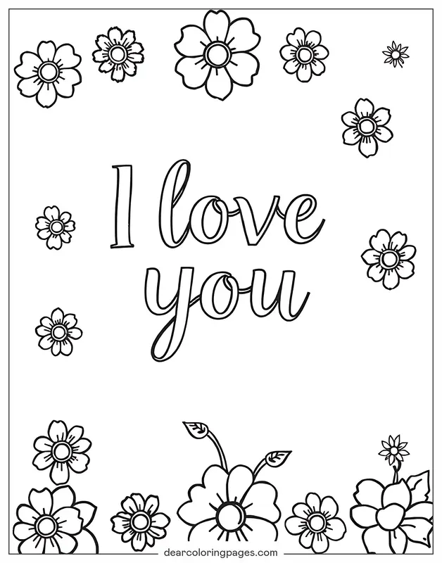 Ich liebe dich Ausmalbild - Ich liebe dich