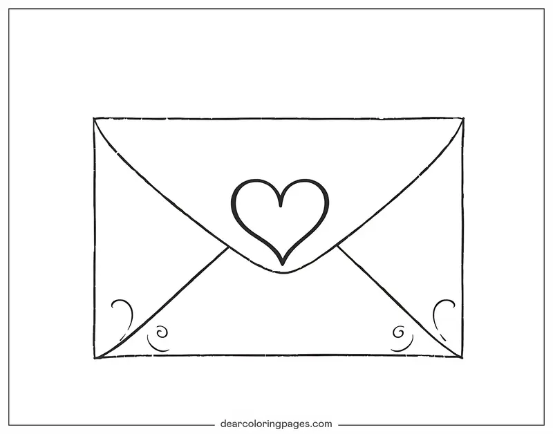 Ich liebe dich Ausmalbild - Liebesbrief