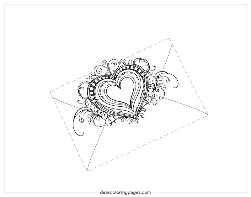 Ich liebe dich Ausmalbild - Liebesbrief