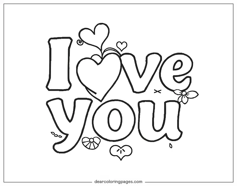 Ich liebe dich Ausmalbild - Ich liebe dich