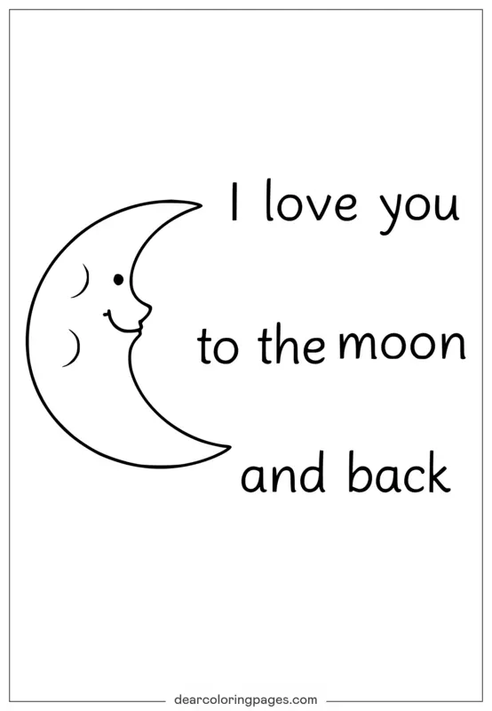 Ich liebe dich Ausmalbild - Ich liebe dich Ausmalbild: Ich liebe dich bis zum Mond und zurück
