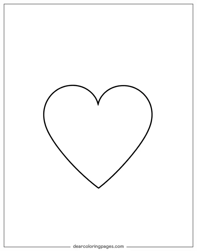 Ich liebe dich Ausmalbild - Einfaches Herz