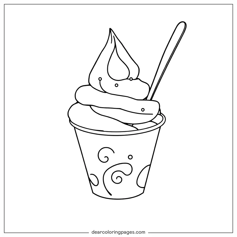 Verano Dibujo para Colorear - Helado