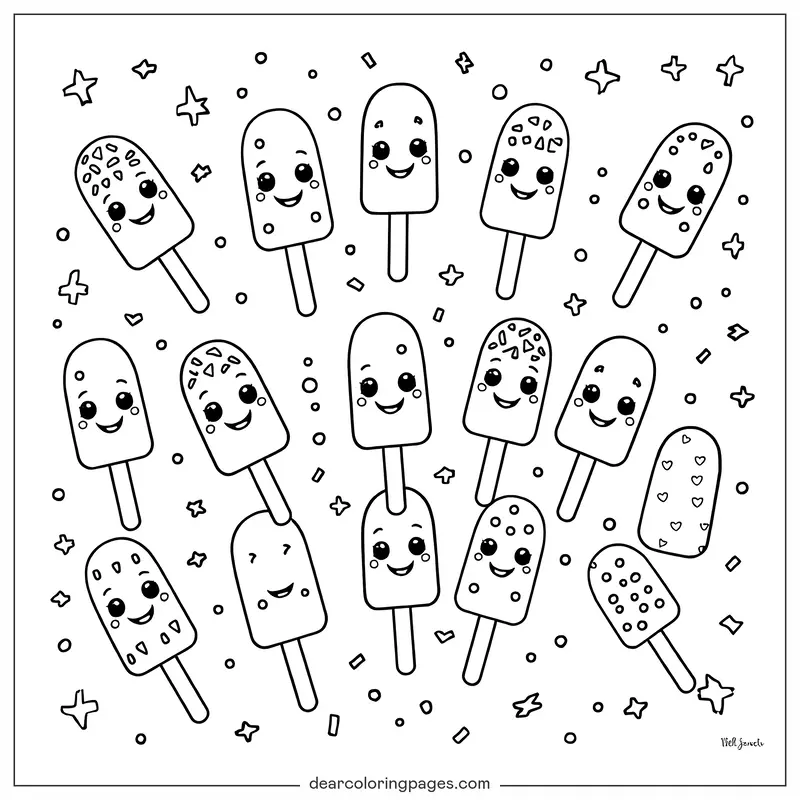 Verano Dibujo para Colorear - Delicias de Paleta