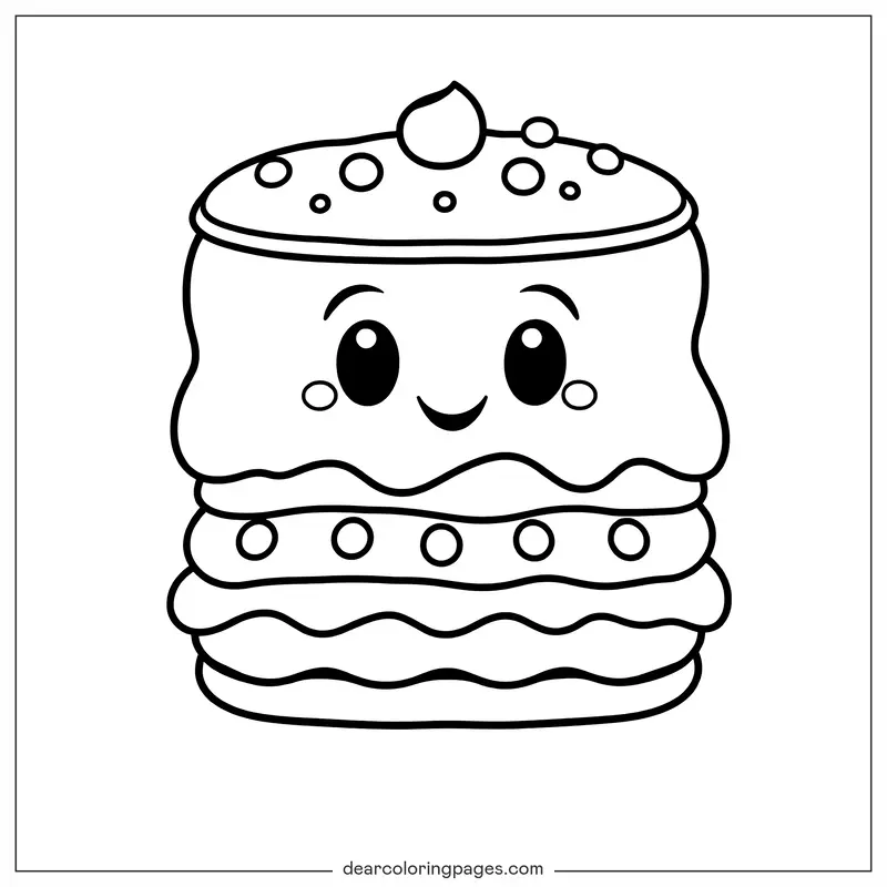 Verano Dibujo para Colorear - Sándwich de helado kawaii