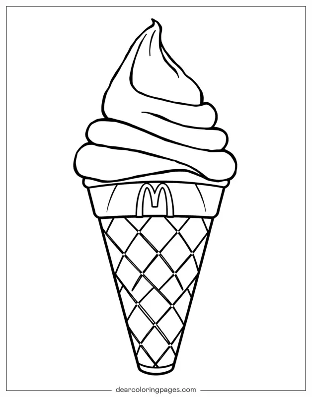 Gelato Disegno da Colorare - McDonald's Soft Serve Cone