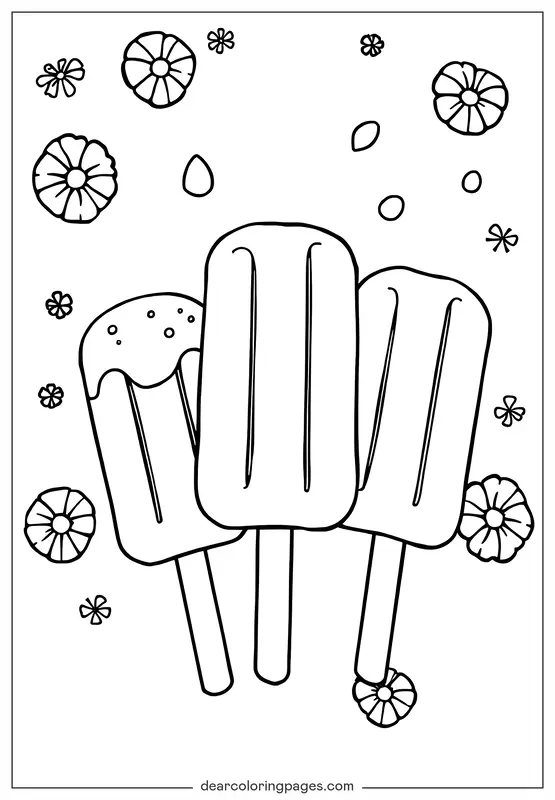 Verano Dibujo para Colorear - pámpano