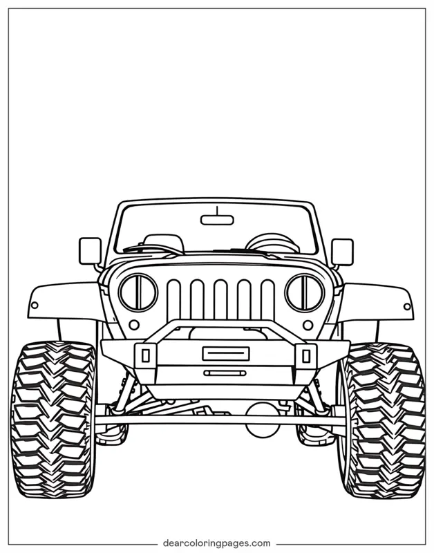 Jeep Coloring Page - 4x4 Offroad Jeep