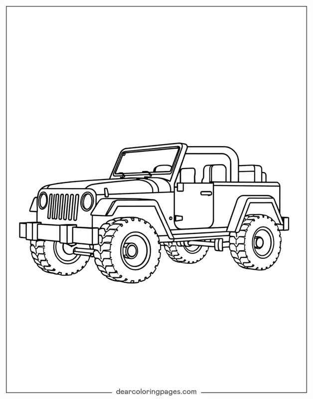 Jeep Coloring Page - Jeep Line Art