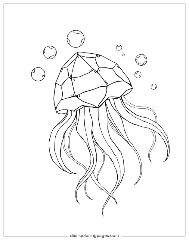Medusa Dibujo para Colorear - Medusas con formas geométricas