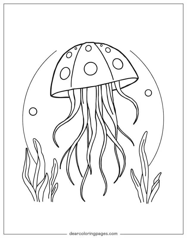 Medusa Dibujo para Colorear - Medusa Simple