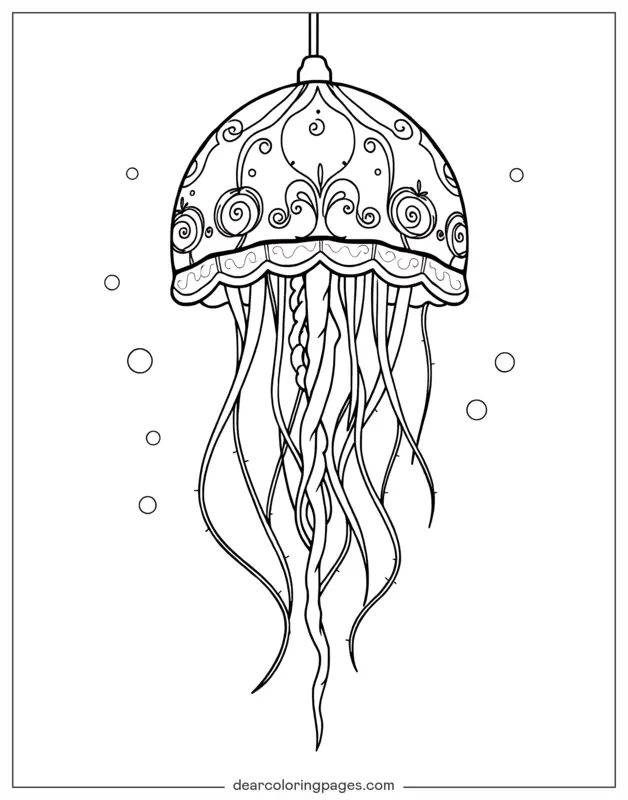 Medusa Dibujo para Colorear - Lámpara de medusa