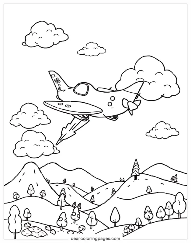 Jet Disegno da Colorare - Aereo Cartoon