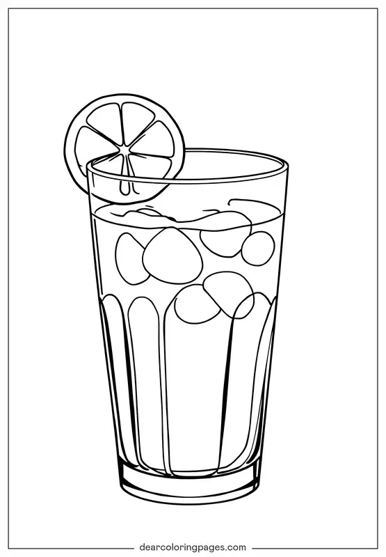 Verano Dibujo para Colorear - Limonada Refrescante Dibujo para Colorear