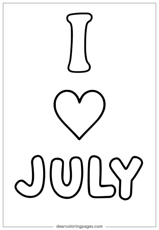 Ich liebe Juli Ausmalbild