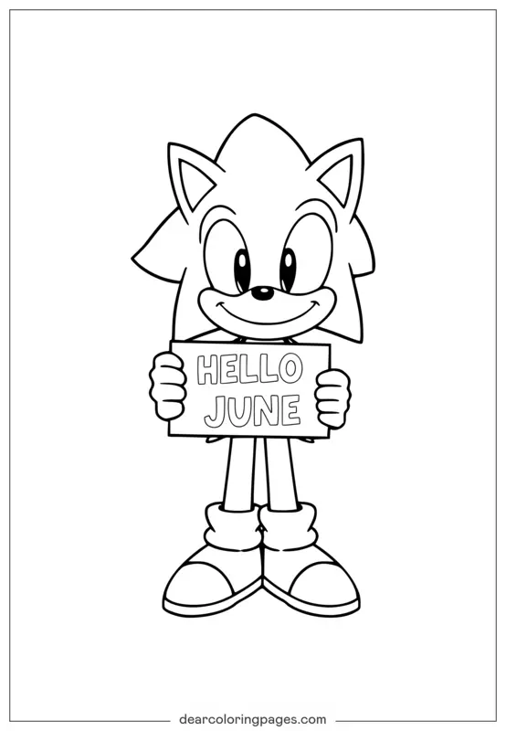 Disegno da Colorare Sonic Ciao Giugno