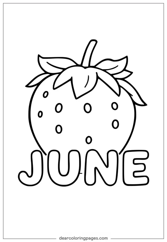 Fragola Disegno da Colorare - Disegno da Colorare Fragola di Giugno