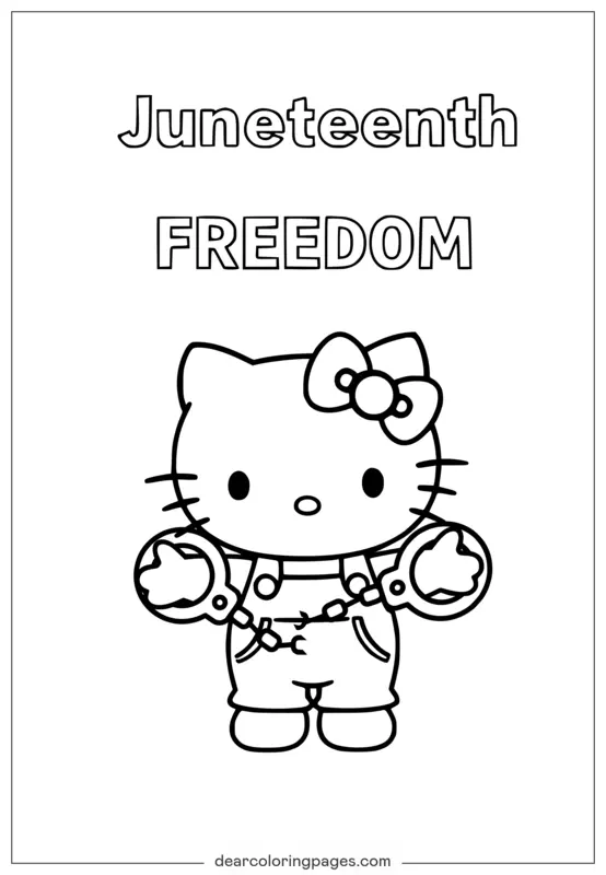 和Hello Kitty一起著色慶祝Juneteenth自由日