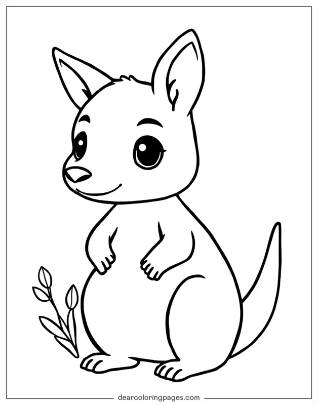 Animale carino Disegno da Colorare - Kanguro Chibi