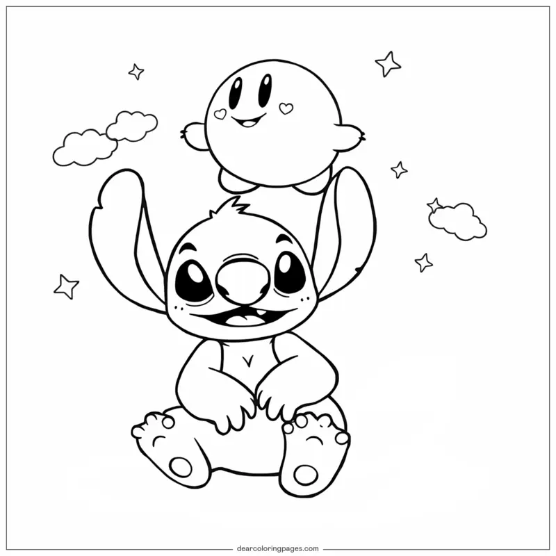 스티치 색칠공부 - Kirby와 Stitch 색칠공부