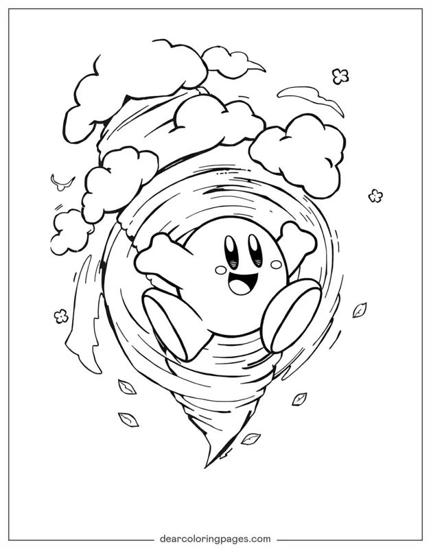 Kirby che gira in un vortice