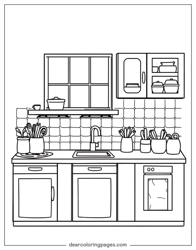 Coloriage de Cuisine – Cuisine Simple