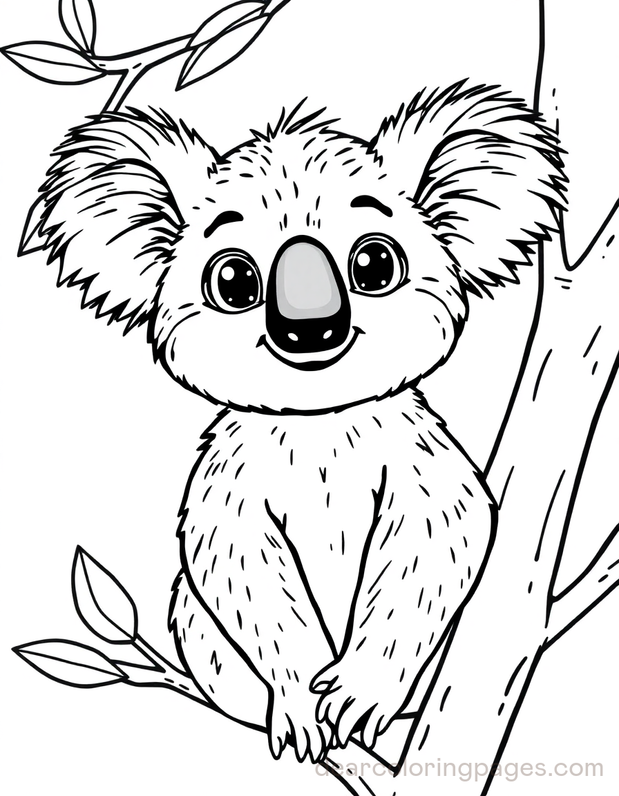 Cartoon Koala Coloring Page