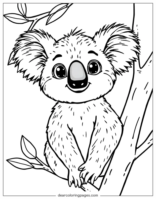 Koala Dibujo para Colorear - Koala de dibujos animados