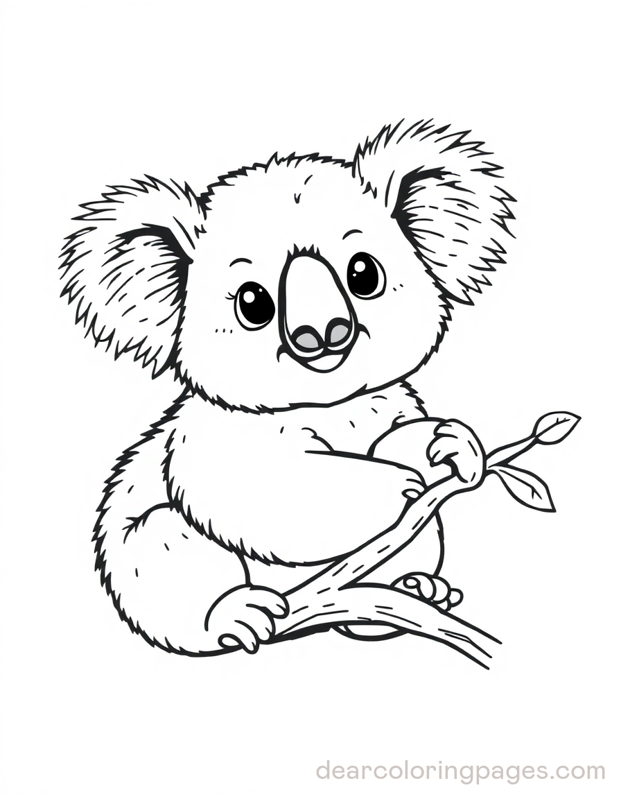 Baby Koala Coloring Page