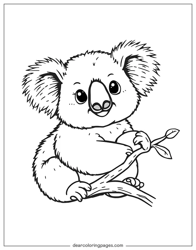 Koala Dibujo para Colorear - Koala bebé