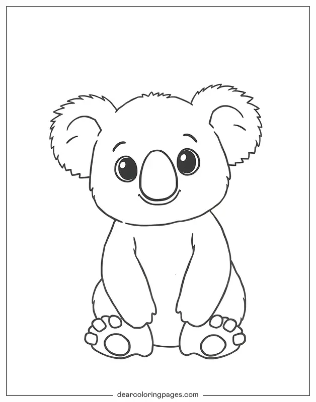 Animale carino Disegno da Colorare - Giocattolo orso koala