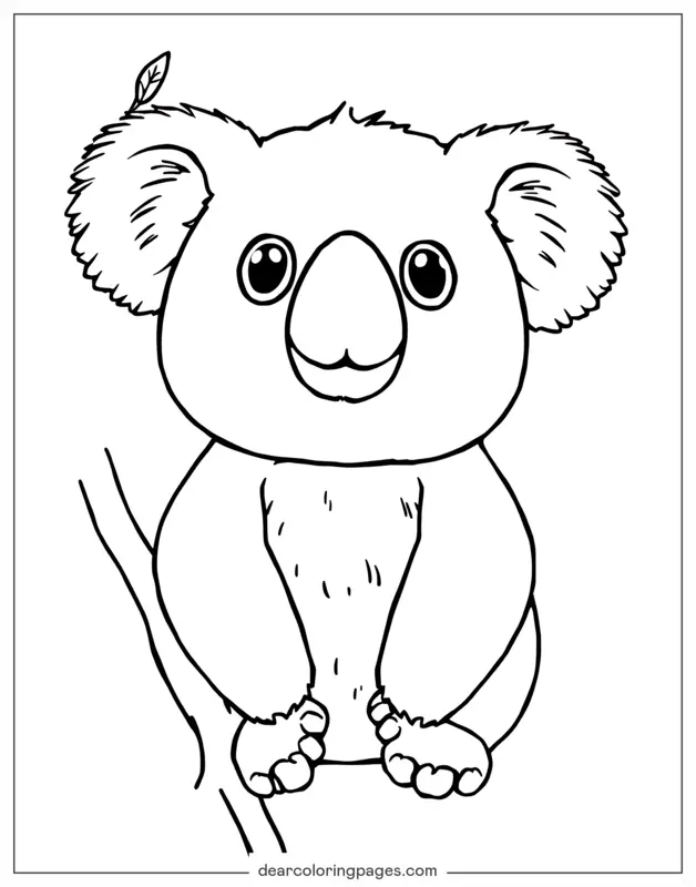 Koala Dibujo para Colorear - Koala lindo
