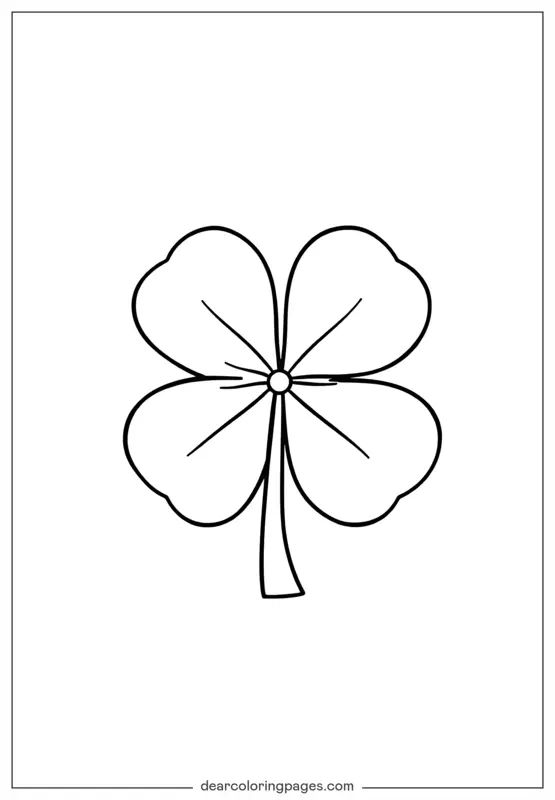 Foglia Disegno da Colorare - Disegno da Colorare Quadrifoglio