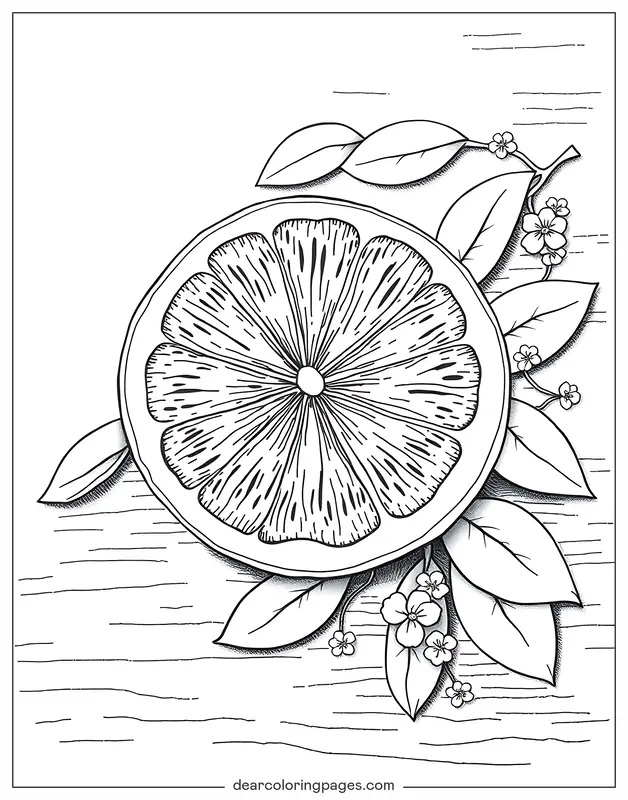 Limón Dibujo para Colorear - Media Limón