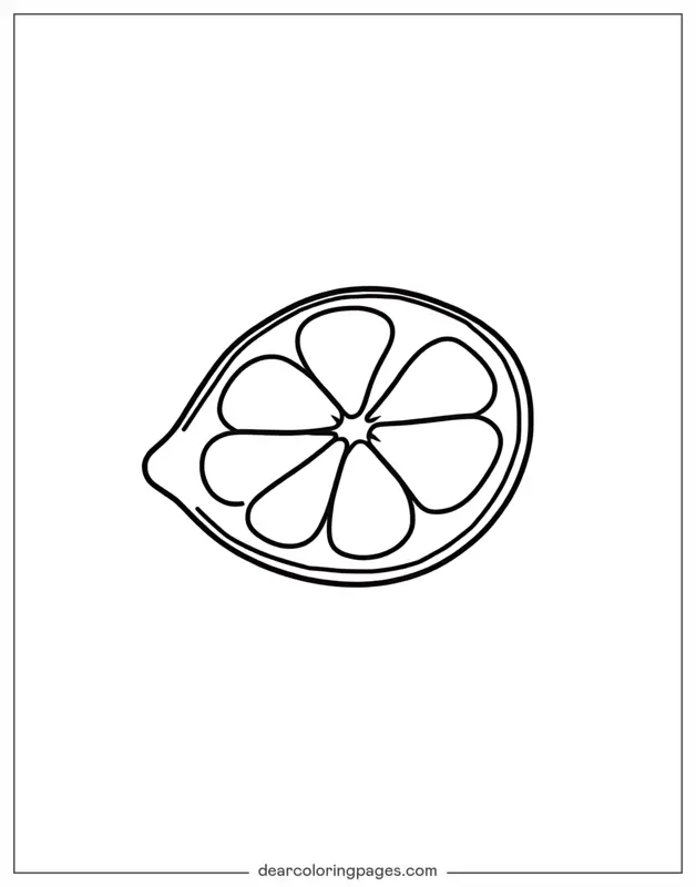 Limón Dibujo para Colorear - Medio limón