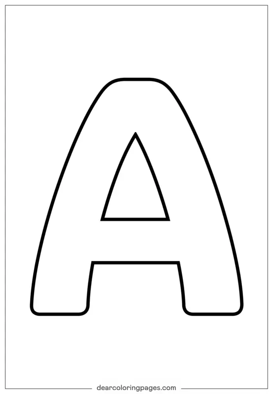Bubble Letter A Coloring Page for Preschoolers