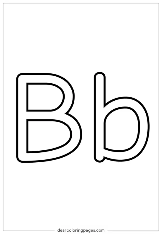 大写和小写字母B涂色页