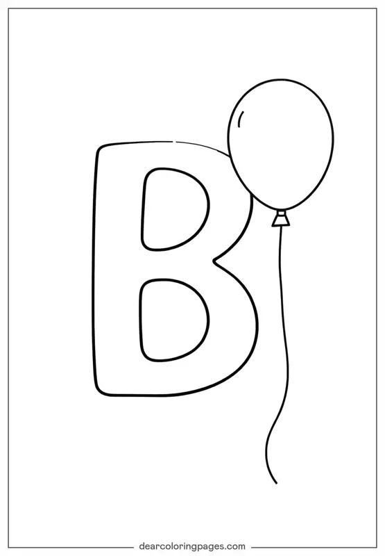 Balloon Coloring Page - B is for Balloon