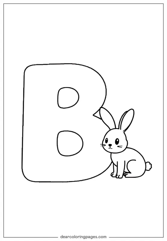 Bunny Coloring Page - B is for Bunny