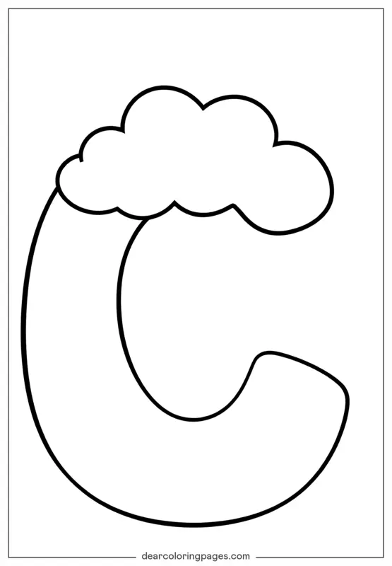 Letter C Coloring Page - Letter C is for Cloud