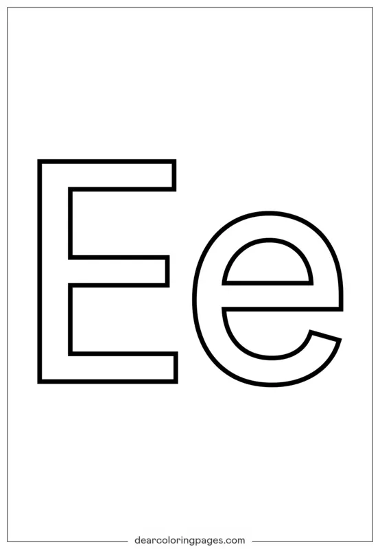 Letter E Coloring Pages