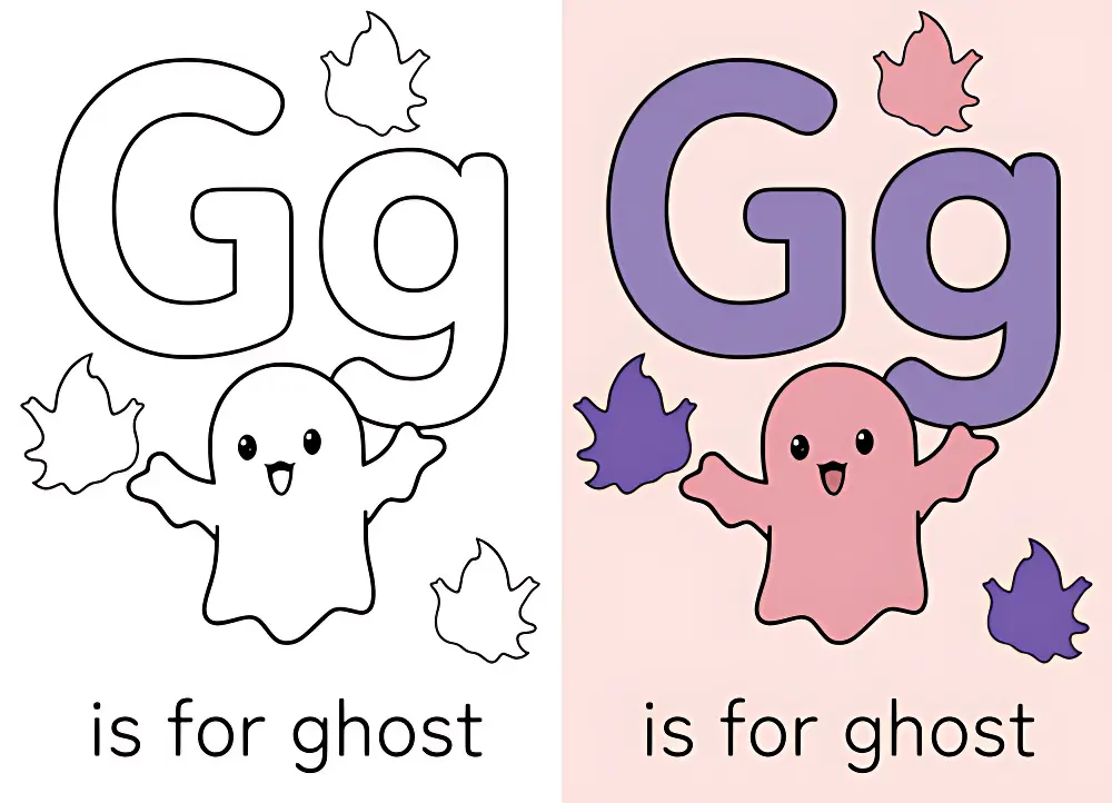 字母G涂色页面 | Dear Coloring Pages