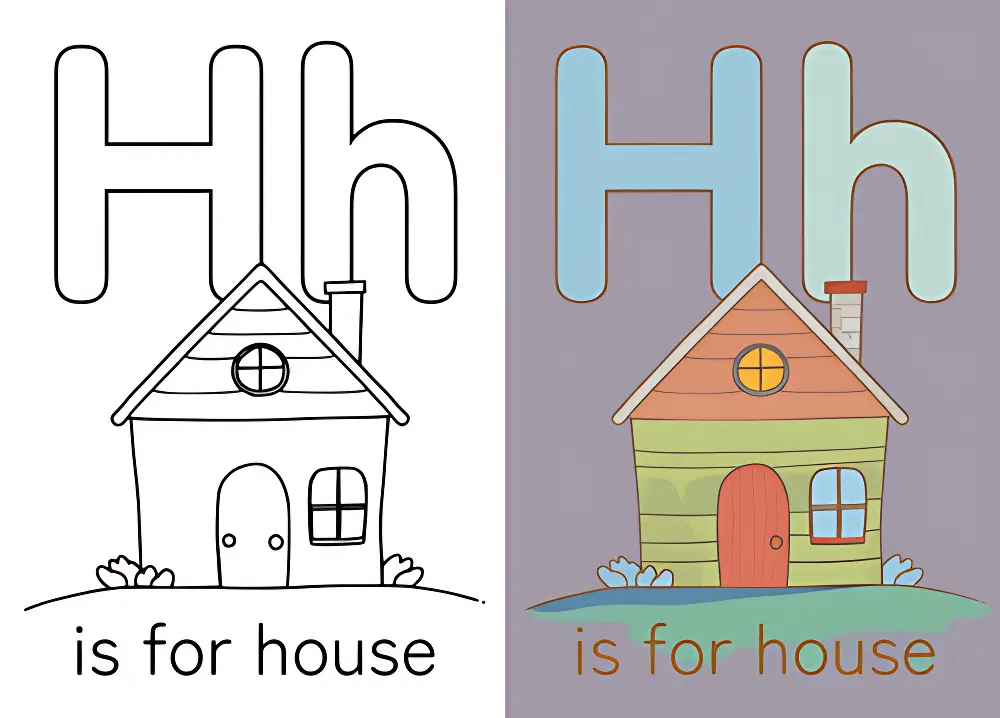 Lettera H Disegni da Colorare | Dear Coloring Pages