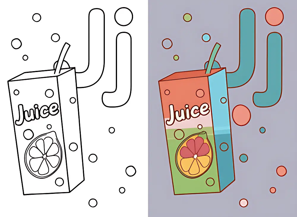 Letra J Dibujos para Colorear | Dear Coloring Pages
