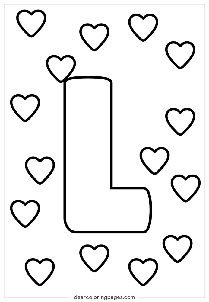 Disegno Lettera L da Stampare e Colorare