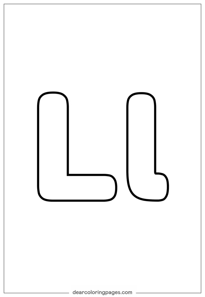 Disegno Lettera L Grande e Piccola da Colorare