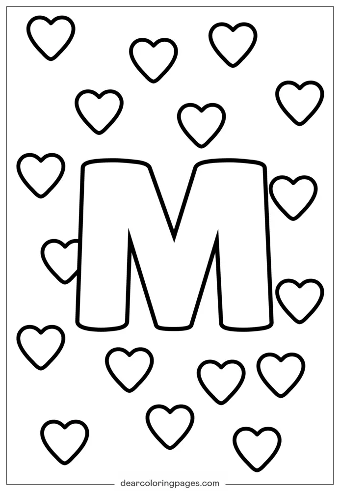 Desenho da Letra M para Imprimir e Colorir