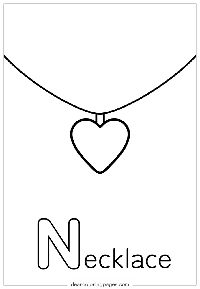 N è per Necklace Disegno da Colorare
