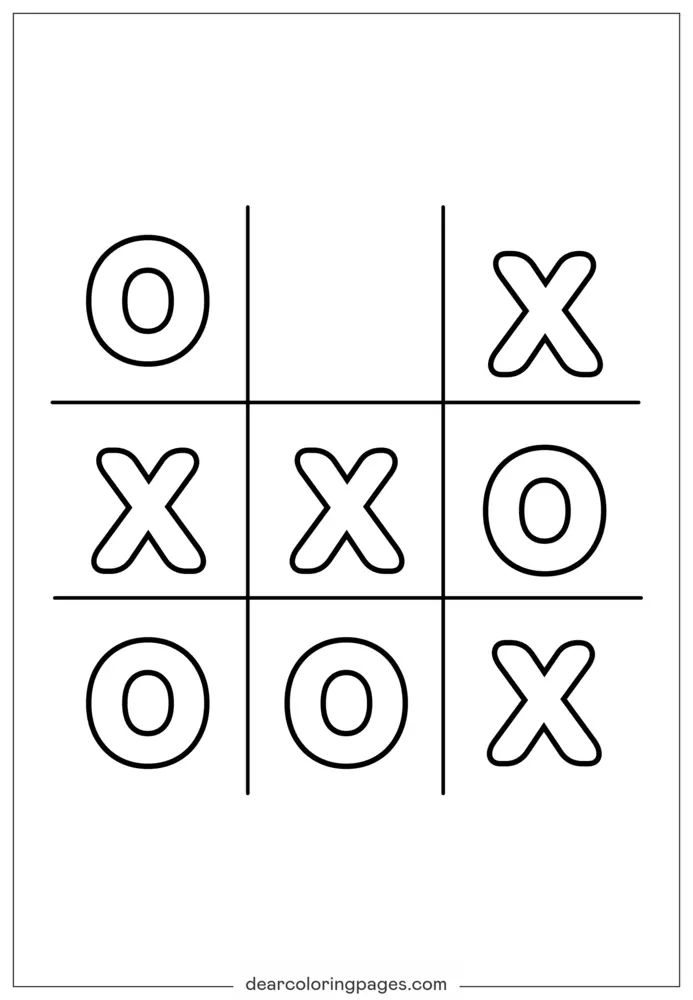 X和O塗色頁 - 井字遊戲兒童活動