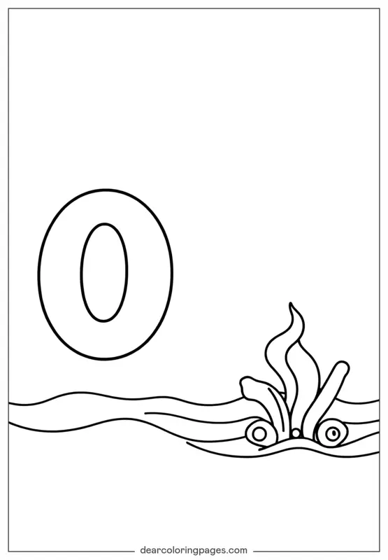 Letter O Coloring Page - Letter O is for Ocean